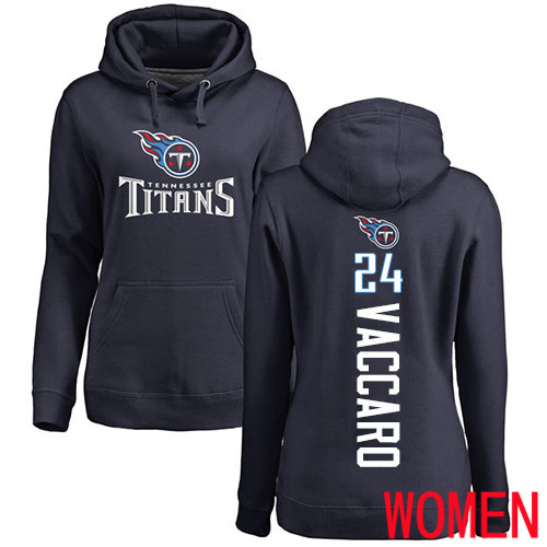 Tennessee Titans Navy Blue Women Kenny Vaccaro Backer NFL Football #24 Pullover Hoodie Sweatshirts->women nfl jersey->Women Jersey